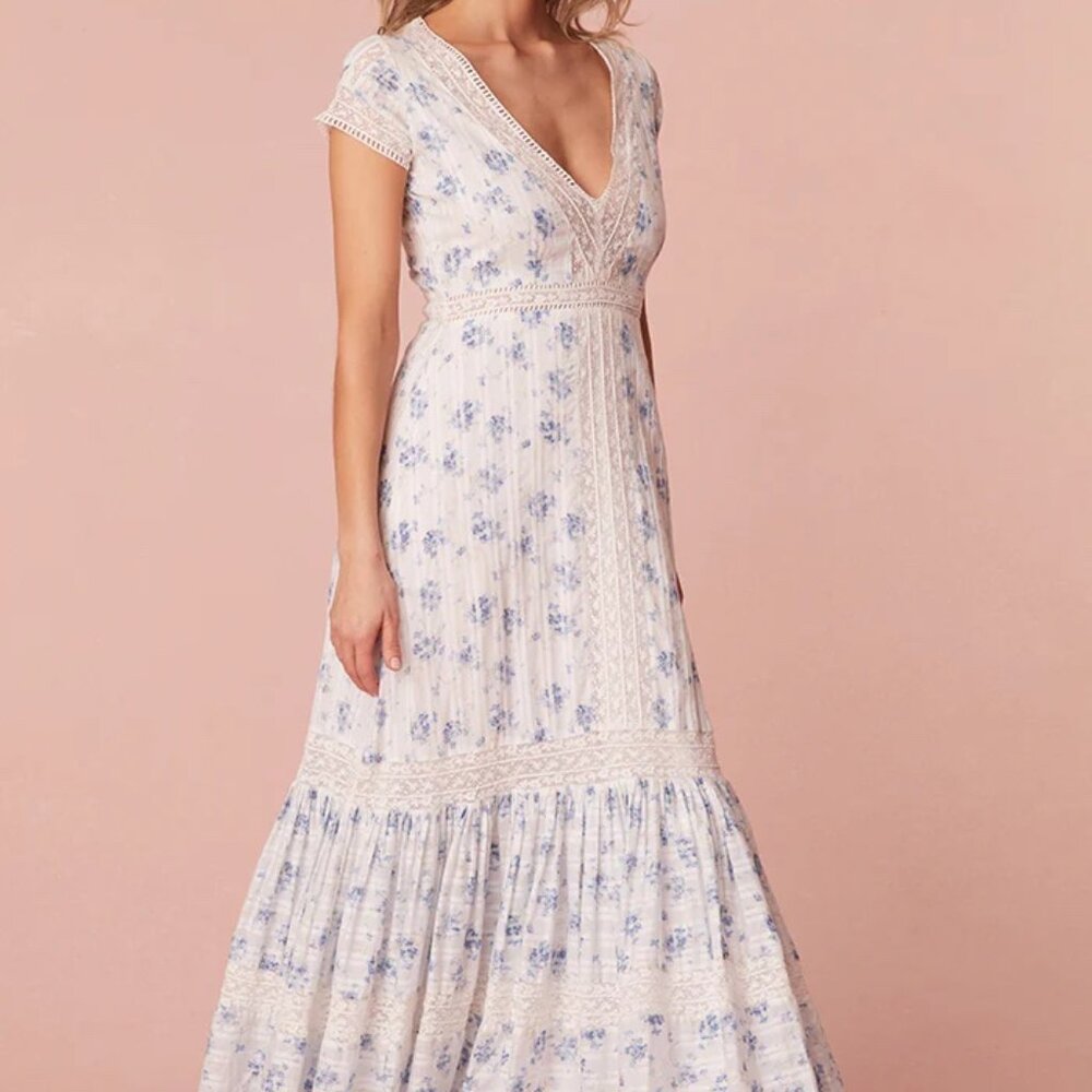 Never Worn LoveShackFancy Vermella Cotton V-Neck Maxi Dress Size 6 (new and sol…